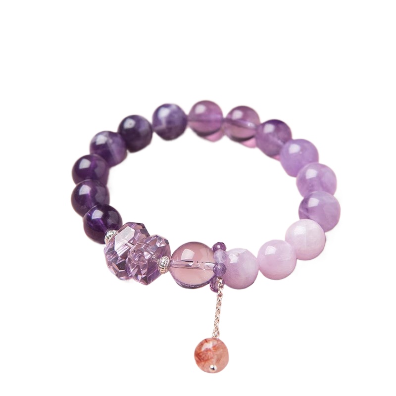 Natural crystal, amethyst multi-treasure crystal bracelet,Amethyst,wuxing implied meaning Cognitive awakening Mentor magnetism Wisdom-romance balance
