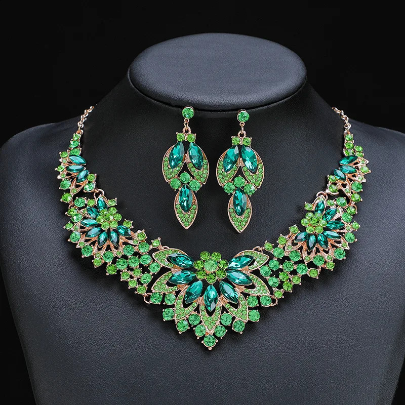 European American Retro jewellery woman Necklace Sets for Womens 2-piece Set Jewelry Bridal Wedding Accessories 250530