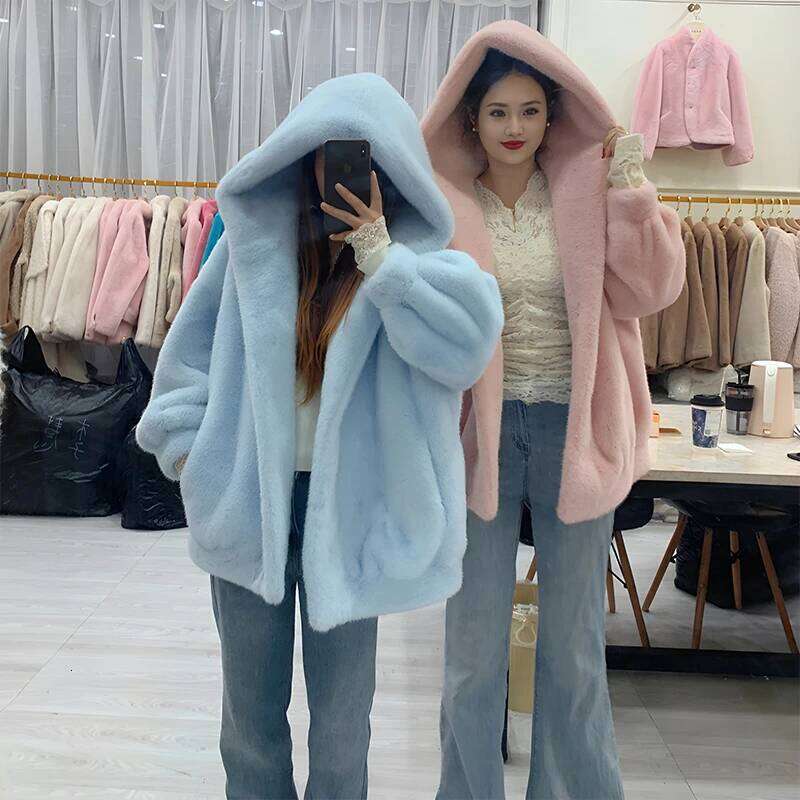 2024New Spring Women Retro Short Faux Leather Fur Coat Clothing Moto Biker Zipper Sheepskin Jacket Long Sleeved Down Collar