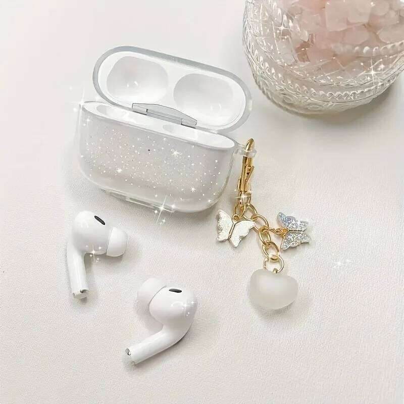 Bling Glitter Soft TPU Pro/Pro2 With Heart Butterfly Pendant Case For 4/3 Earphone Protective Cover