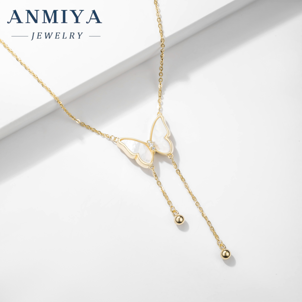 Butterfly Design Jewellery Fashionable Zircon 925 Sterling Silver Chain Necklaces Customized Girl Pendant Necklace