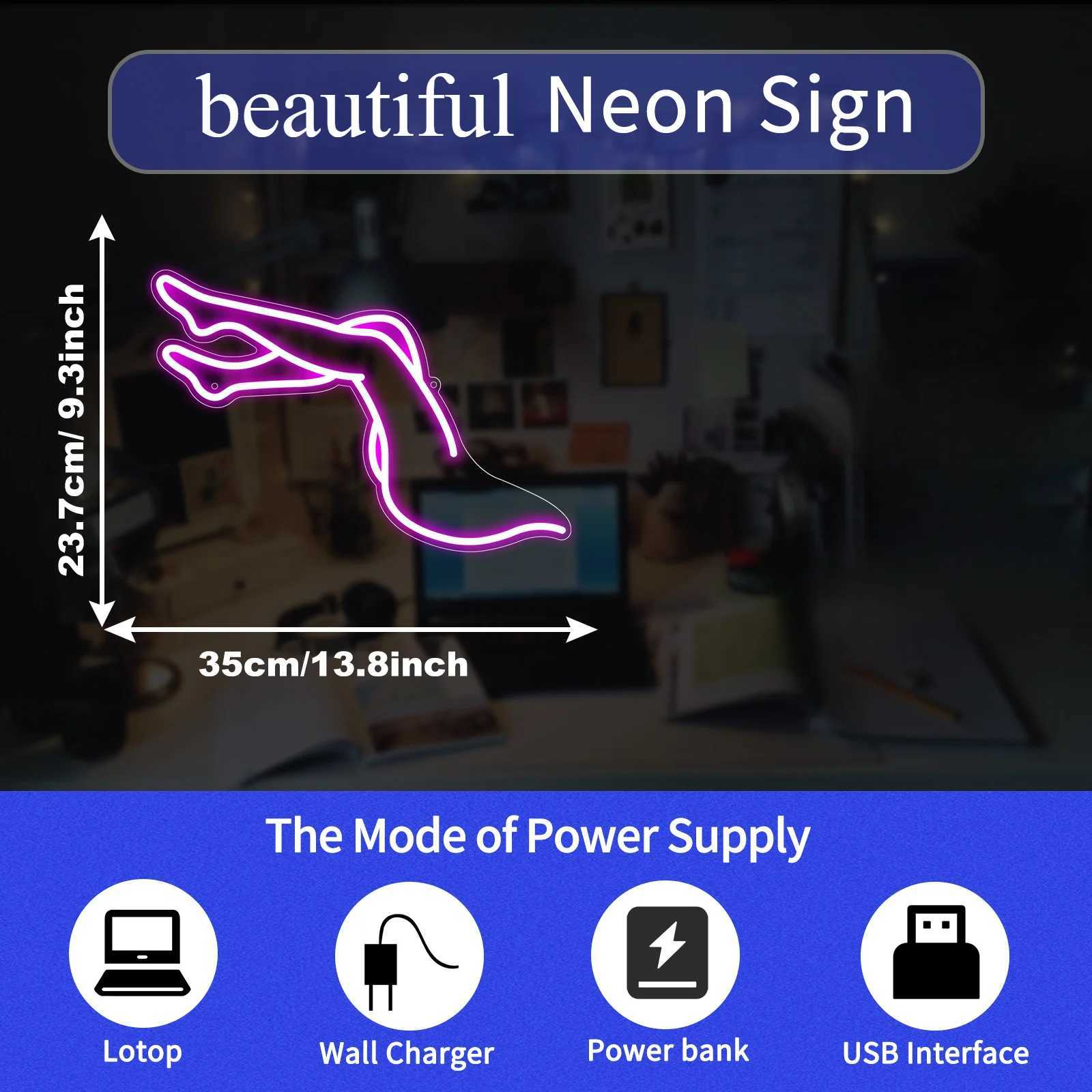 This Beautiful Leg Neon Sign USB Powered Dimmable LED Neon Lights Sign for Bar Bedroom Living Room Party Wall Decoration Gifts XJ250602