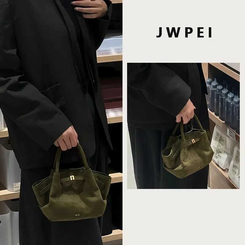 Jwpei High-End Feelchamois Leather Single Shoulder Bag Hana Fashionable Handheld Tote For Women European And American Style W250602