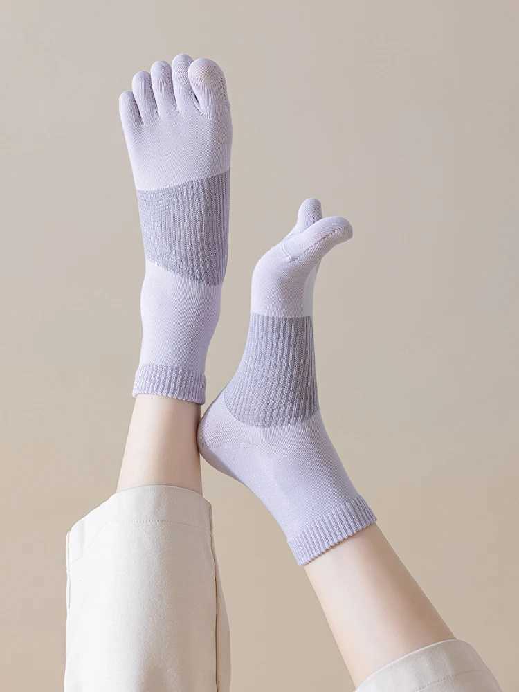 Women Five Finger Socks Yoga Pilates Sock Breathable Mesh Deodorant Antibacterial Split Toe Sock Fitness Cotton Sport Sock T250602