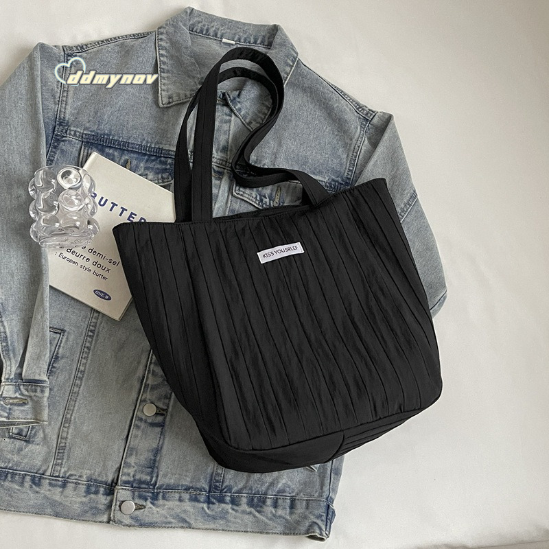 Korean Style Artistic Female College Student Commuting Shoulder Bucket New Casual Simple Handheld Tote Bag ddmynov