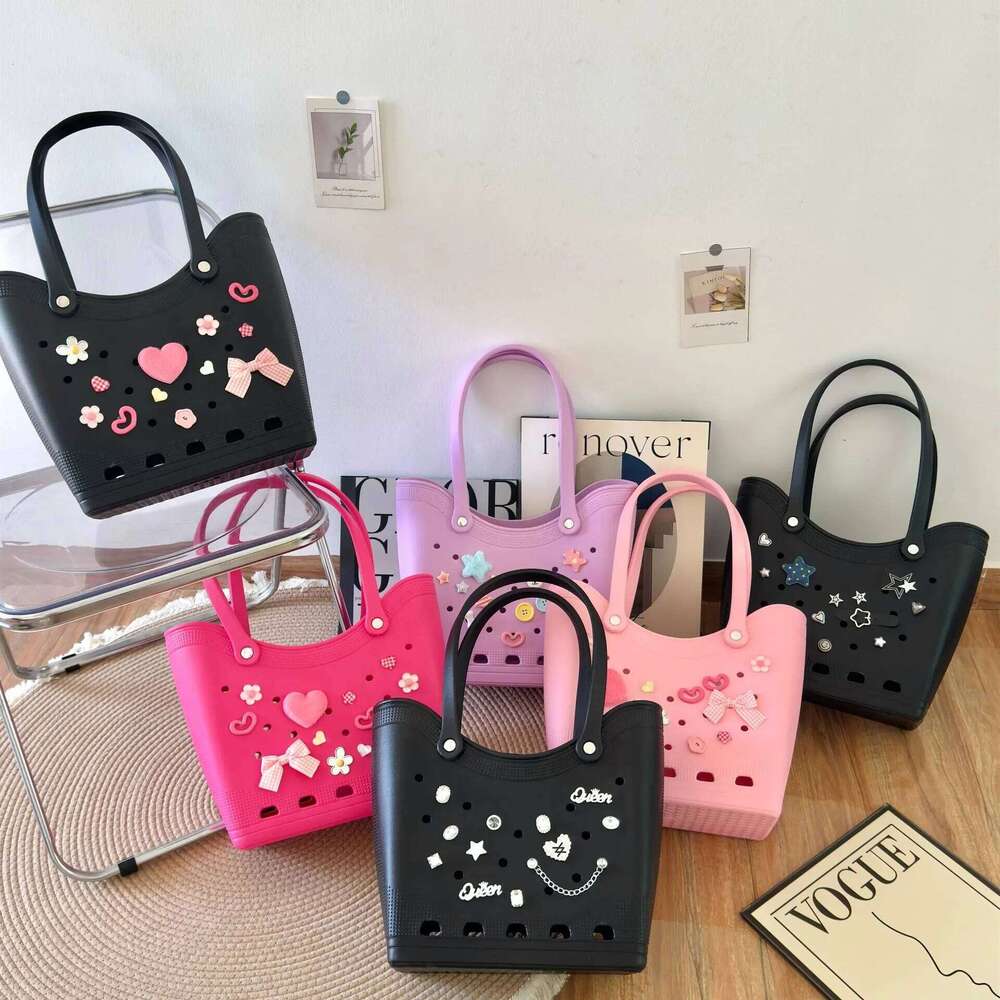 Fashionable EVA Holey 2025 New Cross-Border Large Capacity Tote Waterproof Sandy Beach Bag For Outdoor Travel