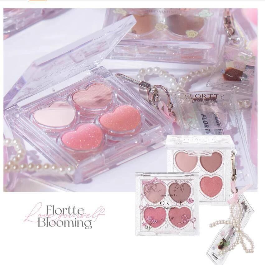 FLORTTE Korean Makeup Eyeshadow Palette Narcissism Series Four-Color Sleeping Silkworm Eye Shadow Multi-purpose brightens