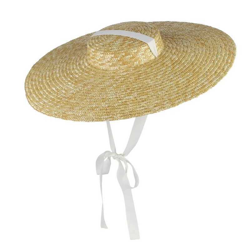 2022 Womens Summer Hats New Large Brim STRAW HAT Summer Hats For Women Beach Cap Flat Top Sun Hat Straw SUMMER HAT For Women W250602