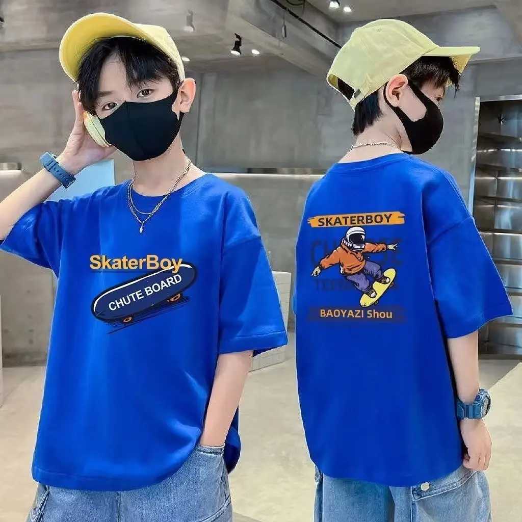 New Summer Kids Clothes Streetwear Fashion Cartoon Print T Shirt Tops Children Boys Girls Clothes 100% Cotton Short Sleeve Tees T250603