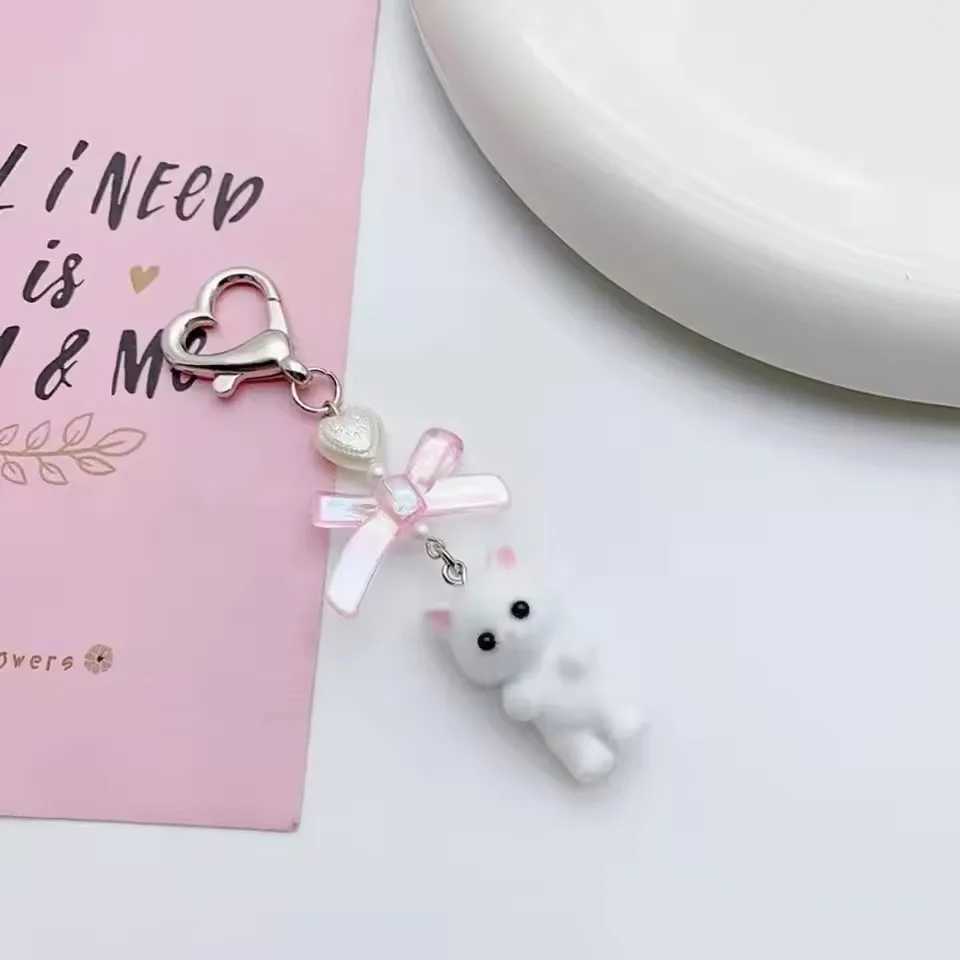 Cat Pendant Keychain Heart Bow Shaped Key Ring For Women Girls Cute Camera Bag Pendant Decoration GiftsXJ250602