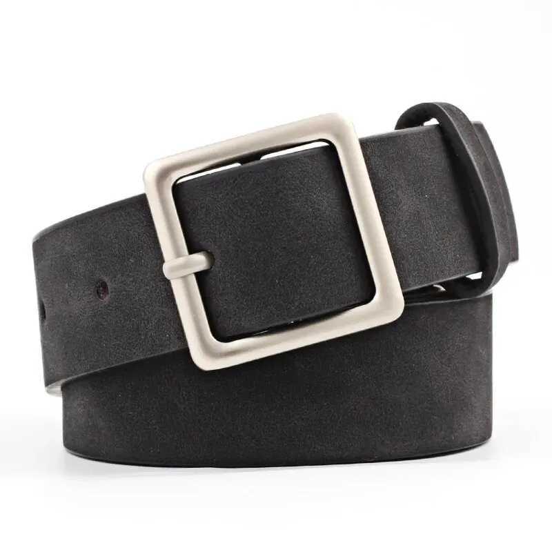 Womens Belt Japanese Trendy Korean Trendy Minimalist Square Buckle Versatile PU Leather Belt With Skirt Jeans HighEnd Lady Belt XJ250602