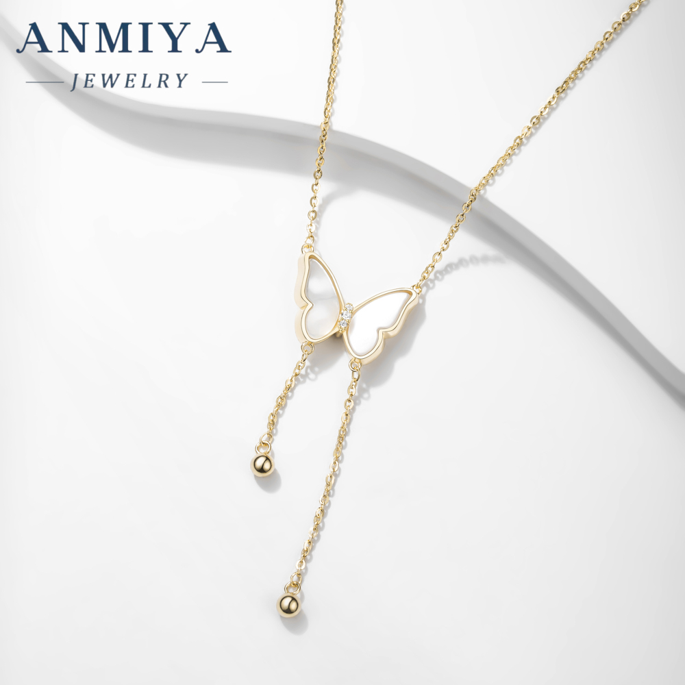 Butterfly Design Jewellery Fashionable Zircon 925 Sterling Silver Chain Necklaces Customized Girl Pendant Necklace