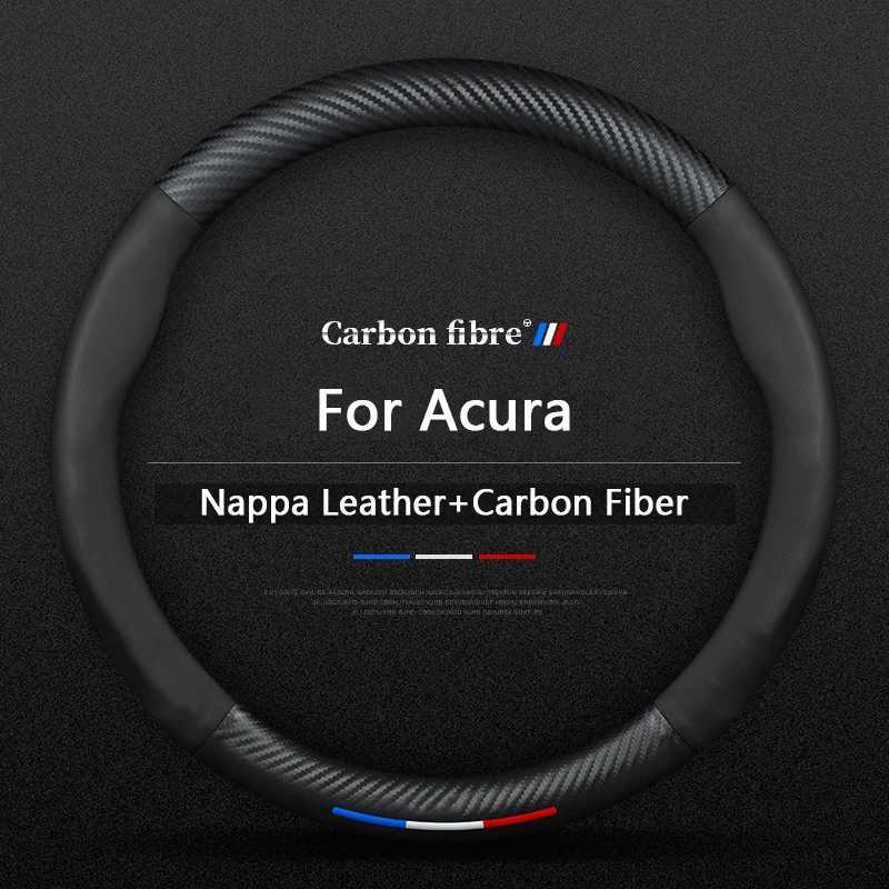 Fits For Honda Acura Fit TSX TL ZDX RSX RDX RLX TLX MDX RL NSX Integra ILX CSX Car Leather Carbon Fiber Steering Wheel Cover R250603