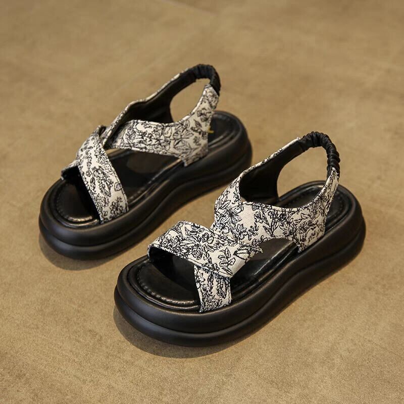 Roman Sandals for Women Summer Outdoor 2024 New Style High-End Feel with Skirts Casual Versatile Thick-Soled Sports Beach Shoes ddmythur