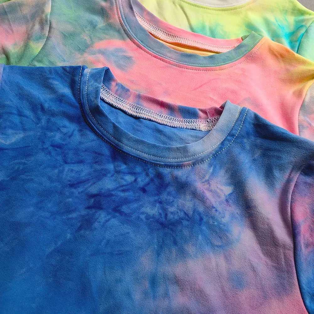 Summer Childrens T-shirt Tie-dye Short Sleeve Kids Toddler Girls Tops Tees Boys T-shirtsT250603