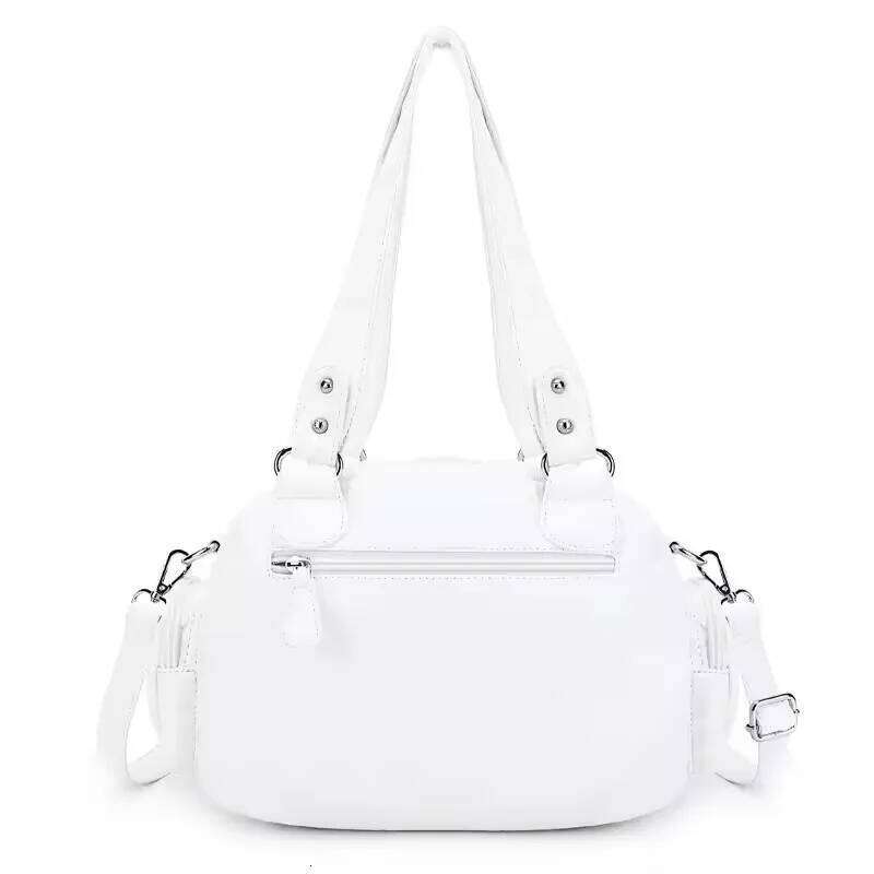 Handbag Women Small Handbags Satchel Top-Handle PU Bag Vintage Dumpling Pack Multi-Pockets Shoulder Bags