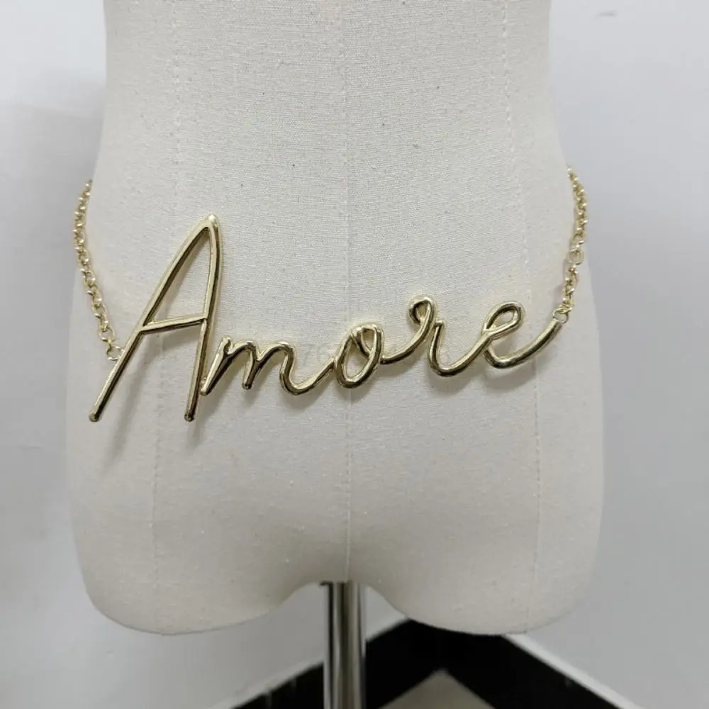 Minimalist Metal Waist Chain Belt Retro Letter Charm Elegant Fashion Body Jewelry for Women L250926