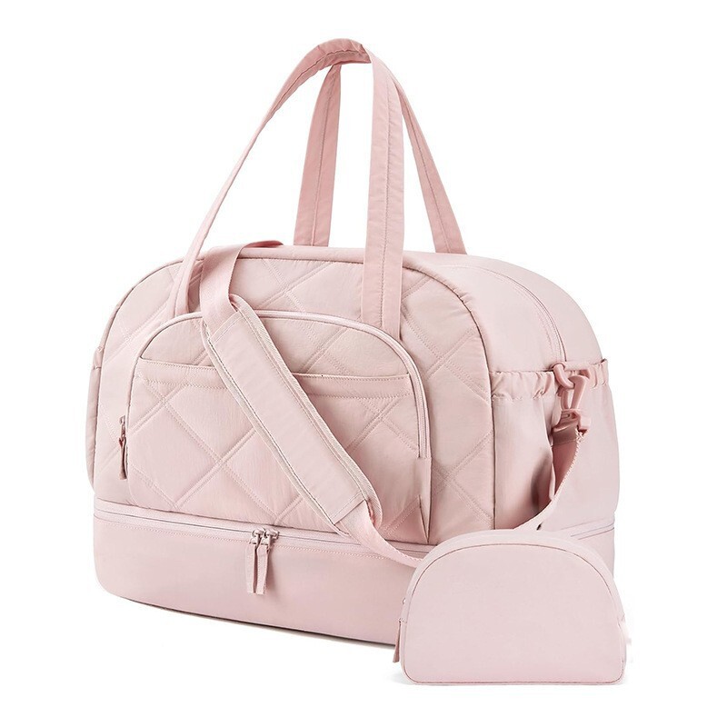 New with Shoe Compartment Down Luggage for Women Lightweight Sports Carry-on Travel Bag