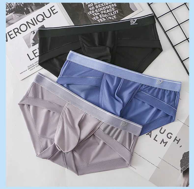 PCS Summer New Mens Triangle Underwear Ice Silk Mesh Fabric Breathable Quick Drying Mens Underwear Solid Color Underwear Men W250603