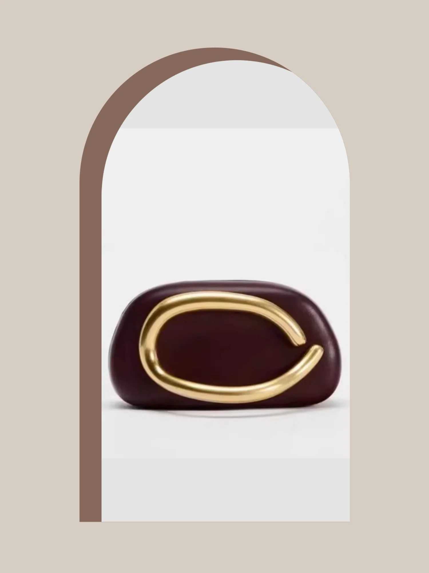 Brown Brass Bag Handle Women Shoulder Snake Chain Messenger Evening Party Box Clutches Small Bride Wedding Summer Handbag Wallet W250602