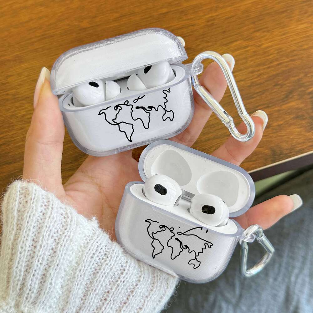 Wireless Bluetooth Case For Pro/Pro2 Clear TPU Spider Texture Earphone 4/3 With Keychain Protector Cover