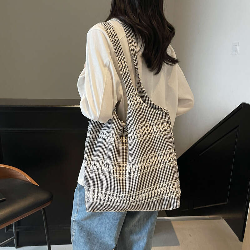 Spring Summer New Handbag Trendy Loose Shoulder Casual Fashion Canvas Handheld Underarm Tote Bag