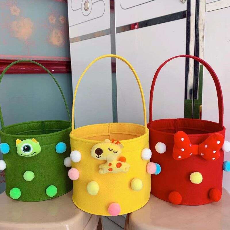 Hug Bucket New Cartoon Felt for Baby Full Moon Banquet Return Gift Bag Children's Handbag