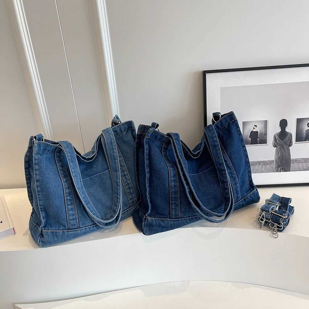 Women Denim Shoulder Bag Lightweight Leisure Crossbody Bag Large Capacity Versatile Casual Work Travel Bag W250602