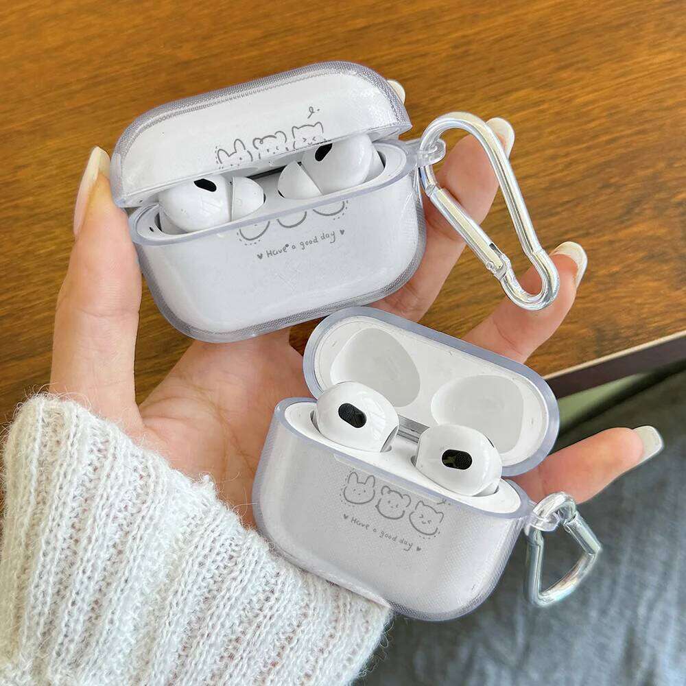 Morandi Color Smiley Face Cute Cartoon TPU Soft Cover For 1 2 3 4 Pro Headphone Protective Case