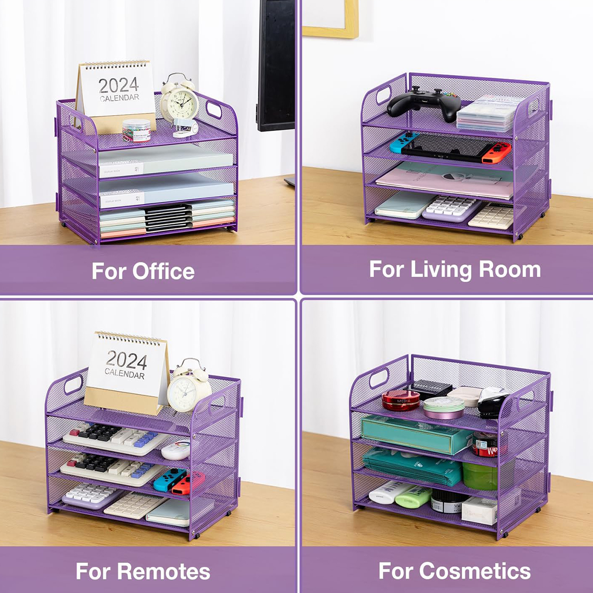Compact 4-Tier Bookshelf for Home & Office Use