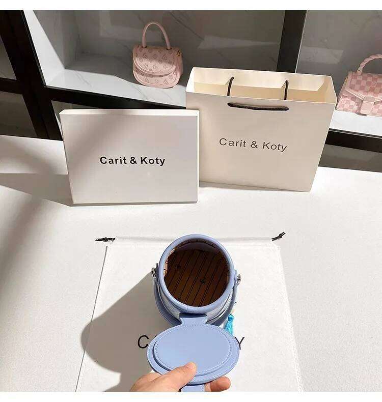 High Quality Clutch Bucket Purse Fashion Embroidery Textured Leather Women Handbag Shoulder Crossbody Lady Casual Bag