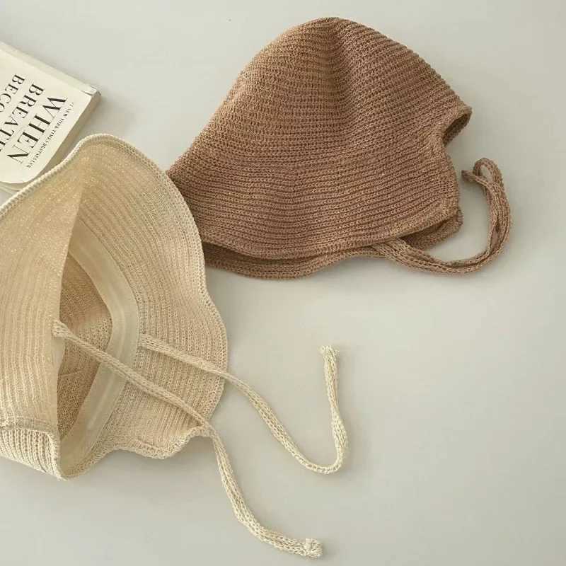 Japanese Cute Strap Loli Caps for Women Spring Summer Travel Versatile Sunscreen Fashion Wide Brim Show Face Small Bucket Hat W250602