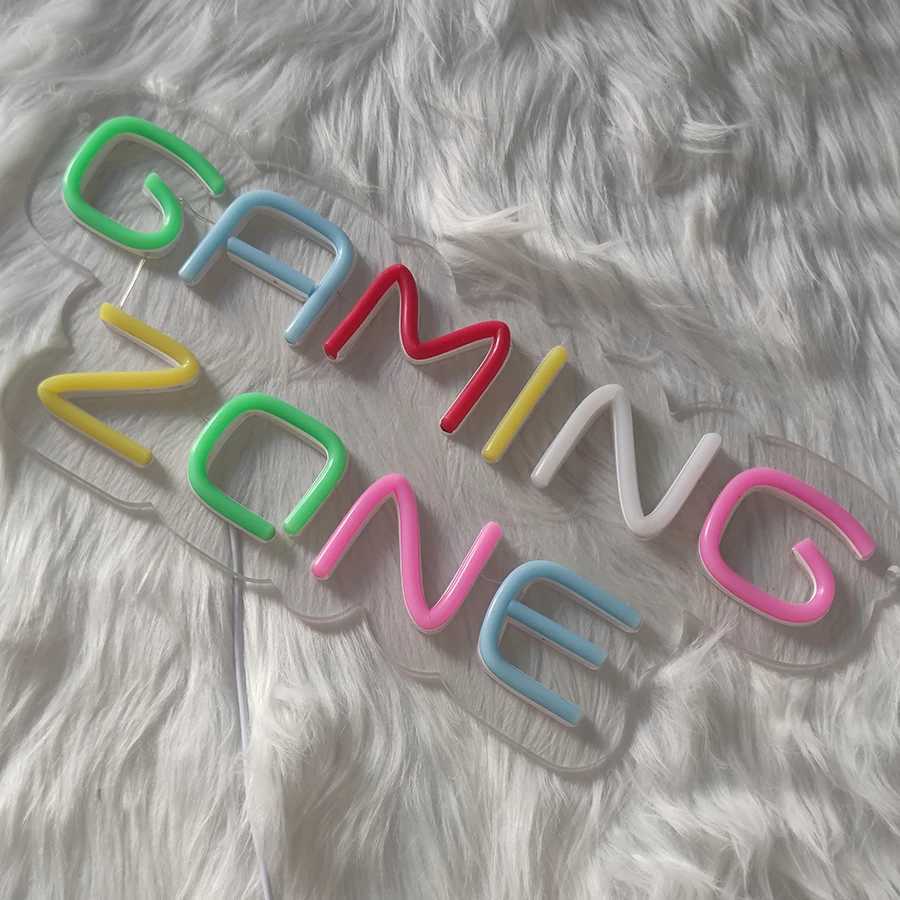 Gaming Zone Neon Sign LED Color Letter Light Used for Game Area Sign Bedroom Home Club Man Cave Decor Gifts for Friends. XJ250602