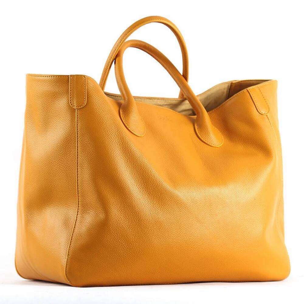 MS Oversized 41Cm Big Women Tote 100% Natural Top Cow Hide Leather Handbag Lady Travel Bag Daily 2023 New