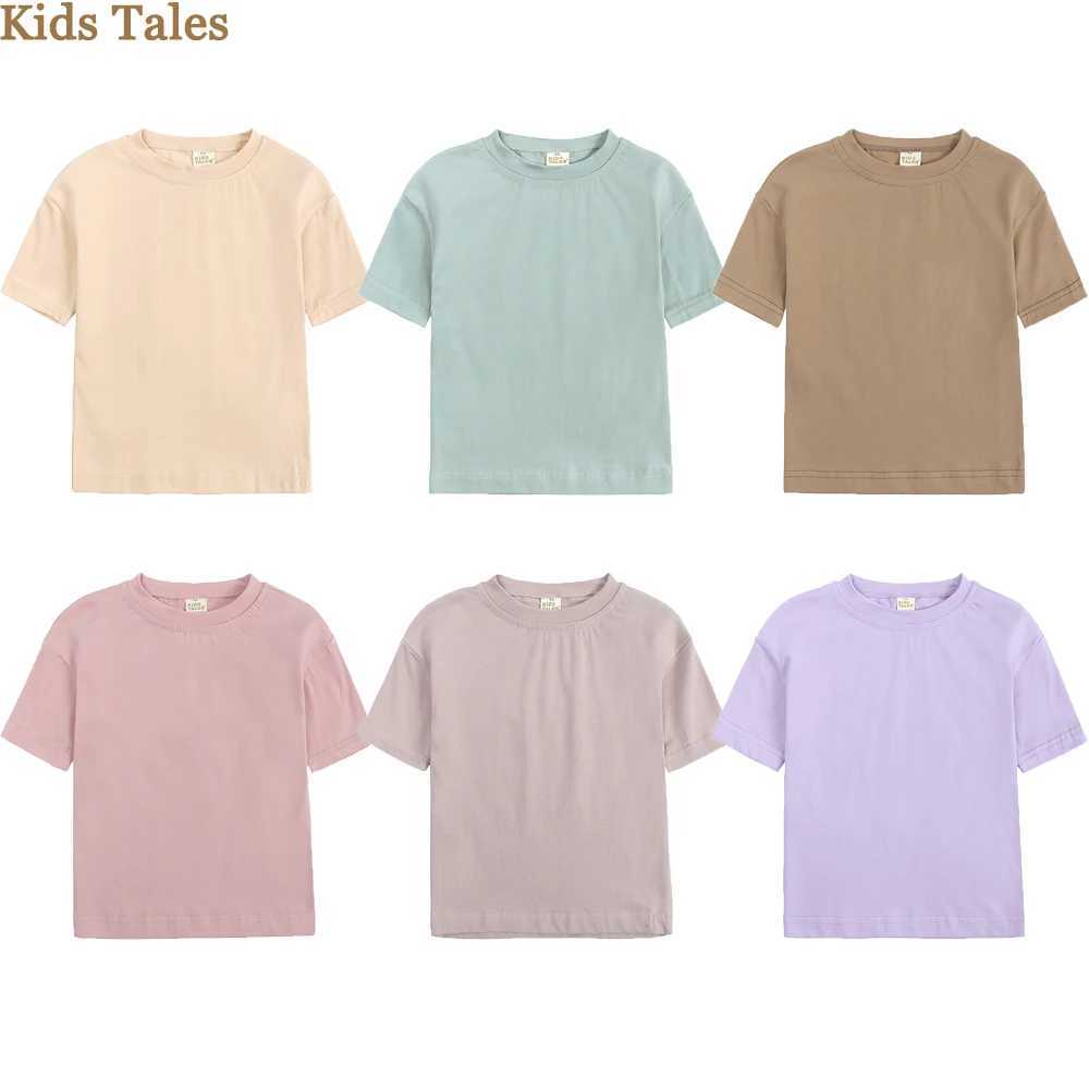 Toddler Boys Girls Summer Sport T-shirt Kids Solid Color Tops Cotton Casual Crewneck Short Sleeve T-Shirt Children Outfits Tee T250603