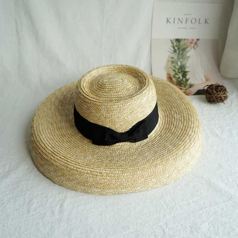 Designer Summer Hat 15cm Big Brim Straw Hat Women Sun Beach Hat Lampshade Hat Wedding Hat For Bridesmaid W250602