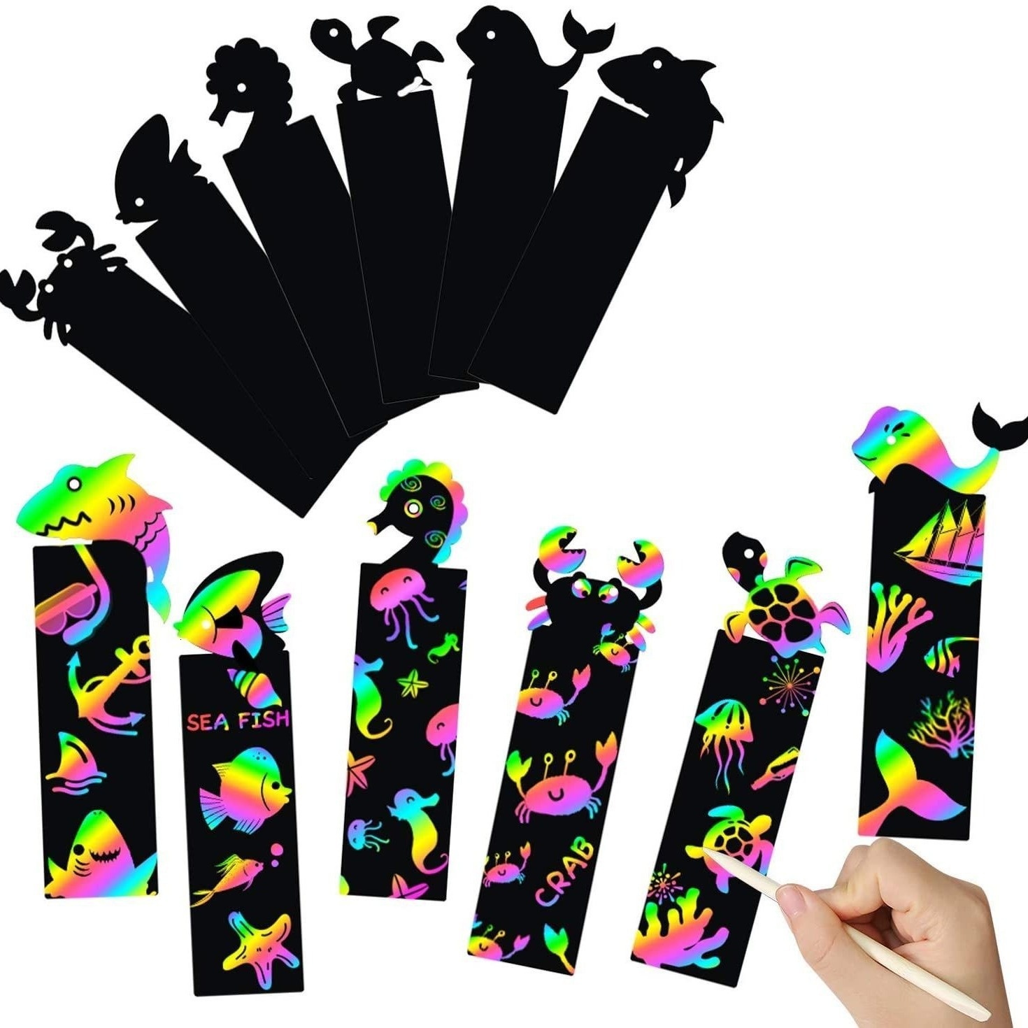 Animal Style Paper Creative DIY Children's Christmas Halloween Scratch Card Bookmark