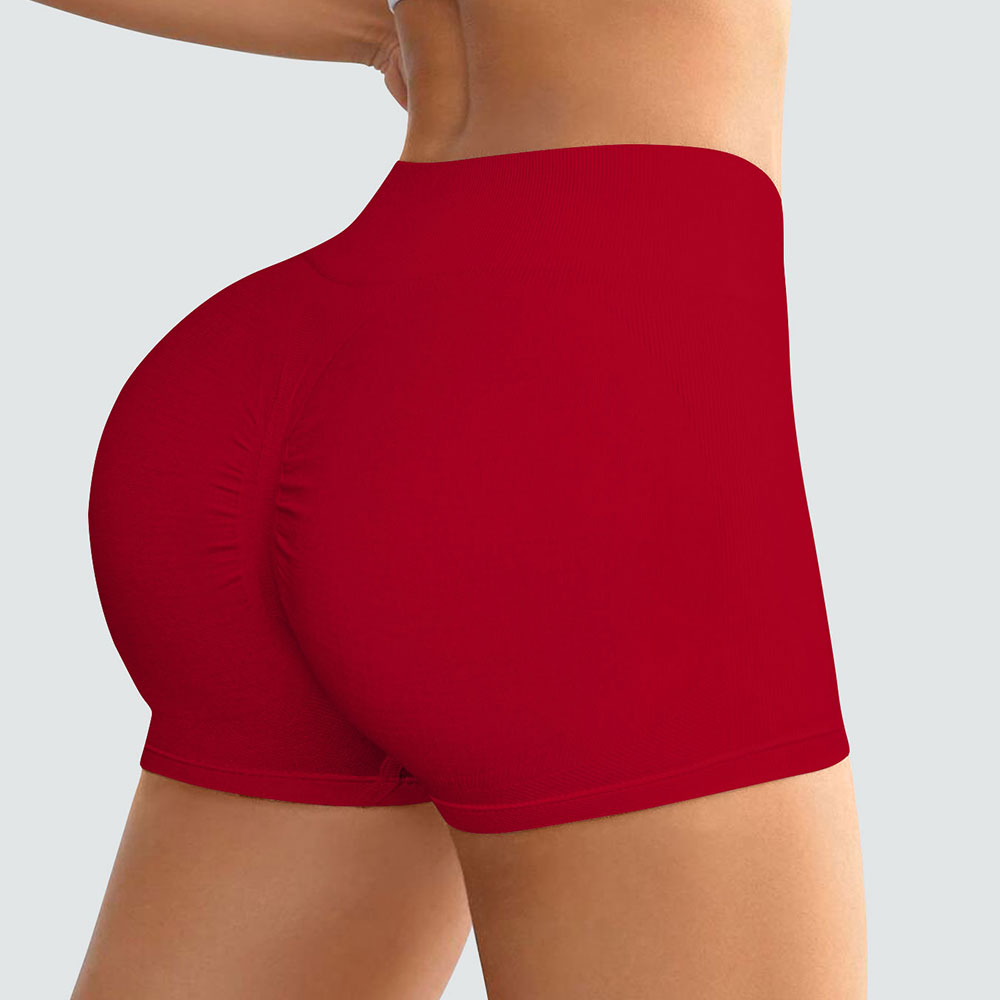 Sports Outdoor Fitness 260g High Elastic Nylon High Waist and Hip Lifting Solid Color Seamless Women's Shorts