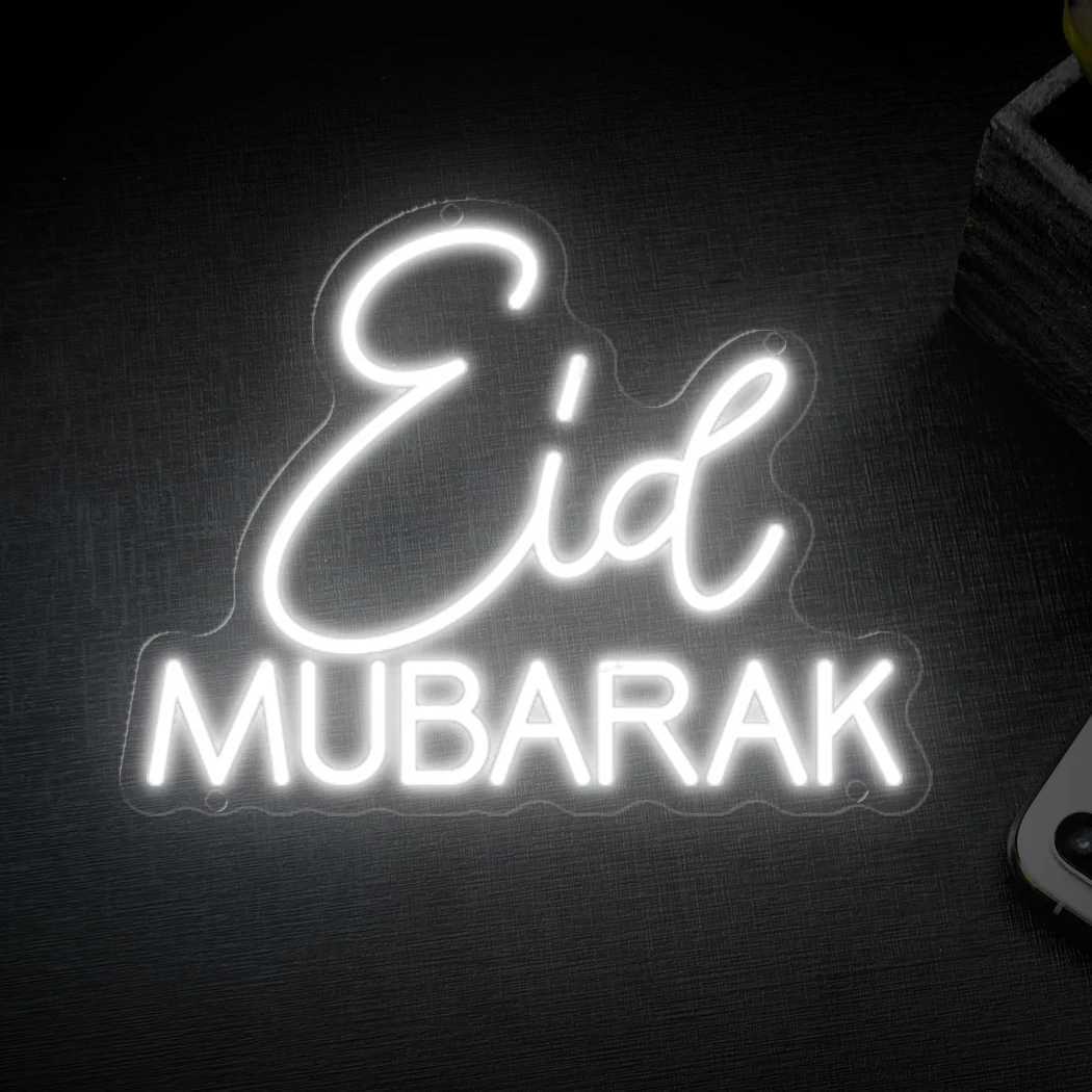 Eid MUBARAK Neon Sign LED Neon Light For Ramadan Crescent Islamic Home Yard Wall Art Decor Party Decoration Room Night Lights XJ250602