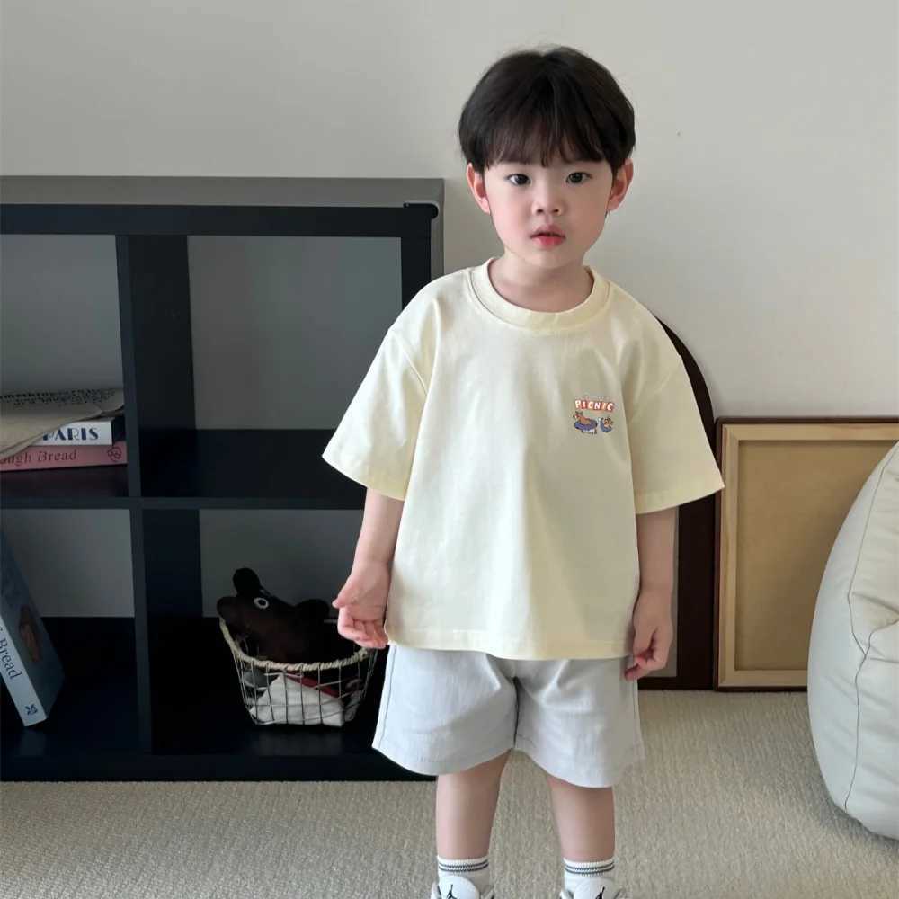 Summer short-sleeved T-shirt for boys and girls childrens pure cotton breathable fashionable trendy childrens clothing T250603