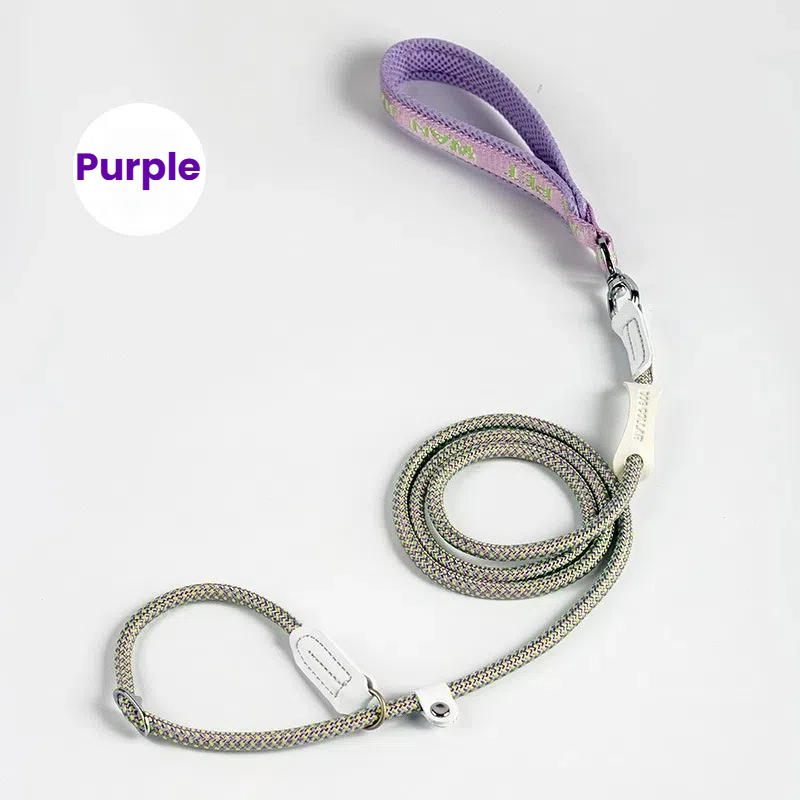 Anti-Choke Slip Lead Dog Leash - Adjustable Self-Retracting P-Chain Pet Training Leash for Outdoor Walking & Training
