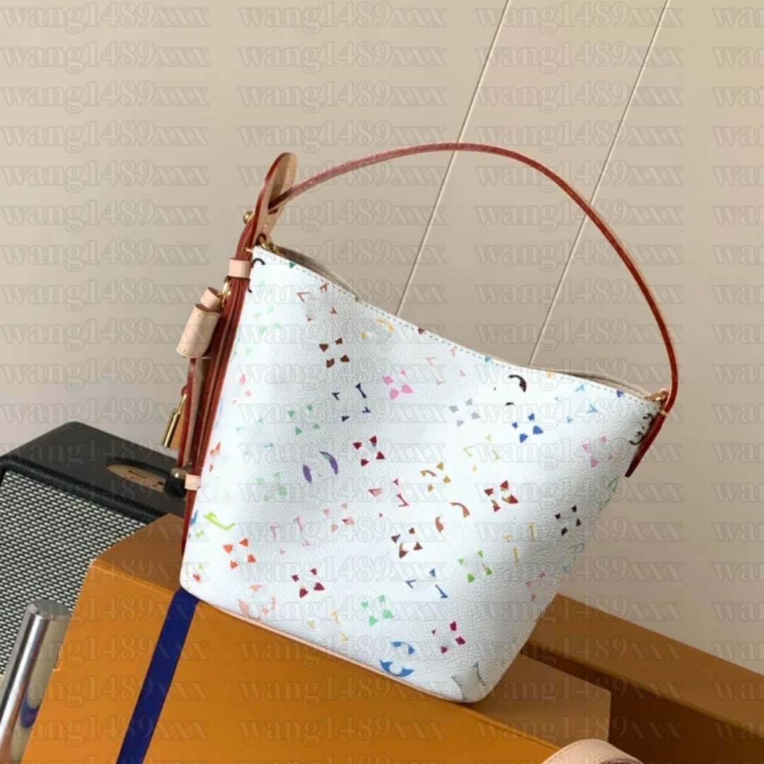 White flower colorful Designer Shoulder bag murakami all in bb bucket tote bag Womens Men Luxury handbag basket bag Sac Leather Crossbody travel Clutch pochette Bag