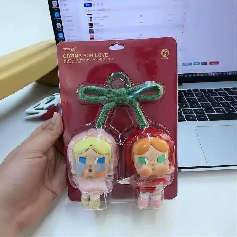 New Crybaby Crying for Love Series Hanging Card Cute Plush Doll Cherry Figure Toy Keychain Pendant Kids Toy Gift XJ250602