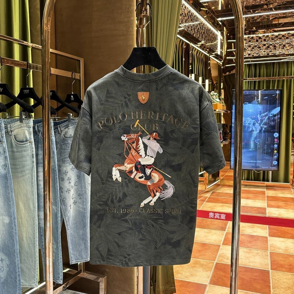 2025 Summer New Men's Fill in New Luxury Summer Trend Short Sleeve T-shirt Men's Loose Designer Casual Half Sleeve T-shirt Versatile Style R