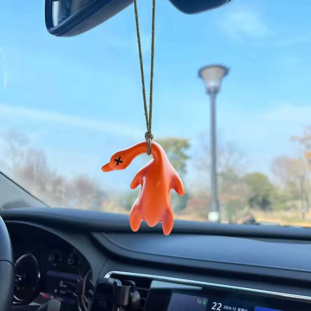 Funny Goose Keychain Roast Duck Rope Keyring Backpack Pendant Car Hanging Accessories Ultraviolet Color Change White Key Chain XJ250602