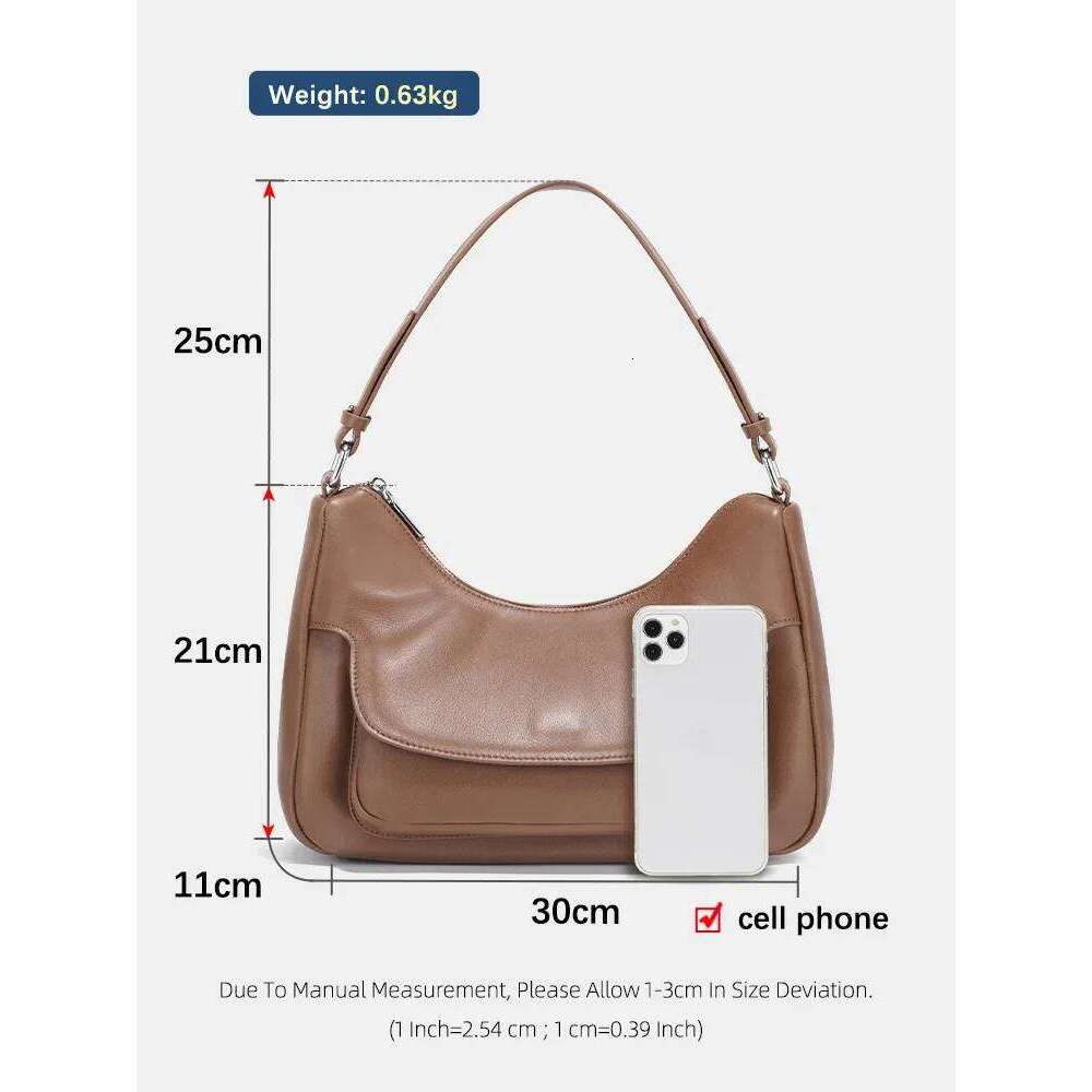 Zency Women's 100% Genuine Leather Hobo Soft Shoulder Bag Ladies Designer Crossbody Sac