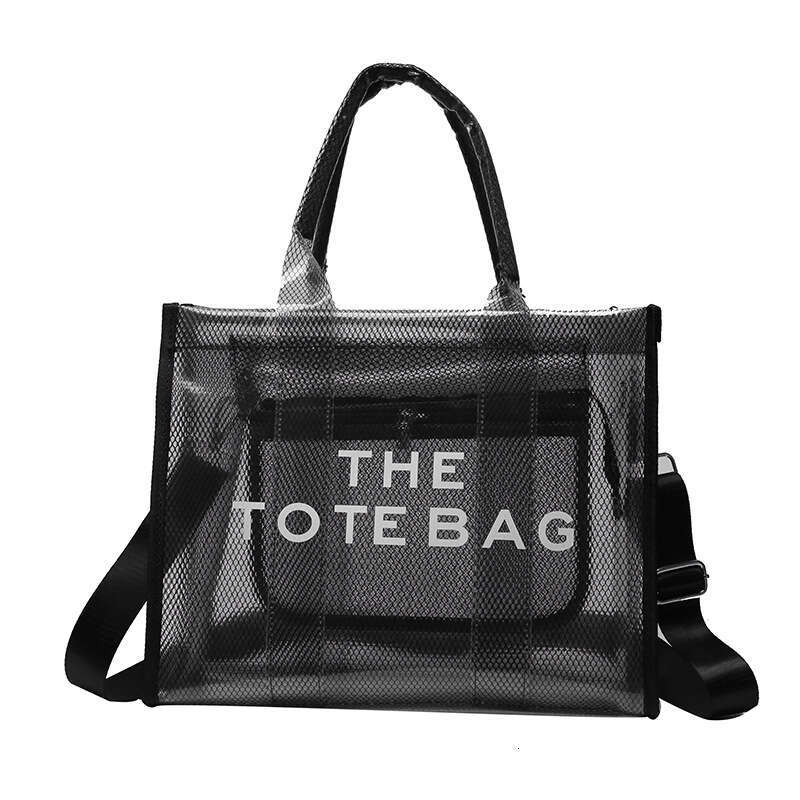 2023 New Fashion Women's Transparent PVC Jelly Dot Pattern Extra Large Hip - hop/Rock Style Crossbody Tote Bag for Home