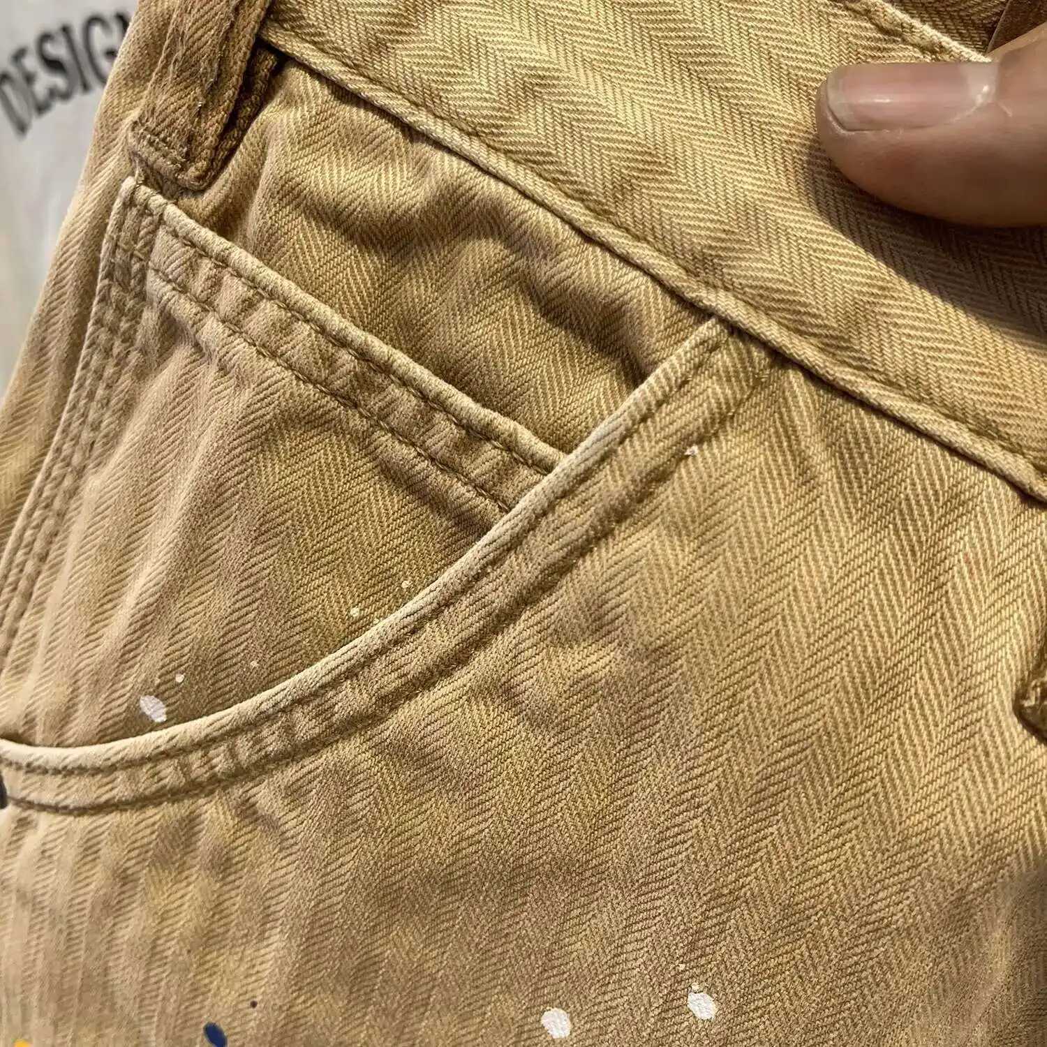 PFNW Fashion Splicing Casual Shorts Mens Loose Straight Splash Ink Color Collision Design Five-minute Pants Summer Tide 28W5962 T250603