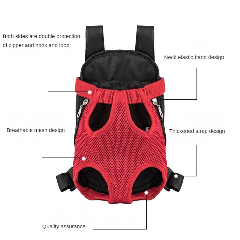 Double Shoulder Breathable Portable Travel Pet Dog Backpack Mesh Front Bag for Small Dog Cats Outdoor 250526