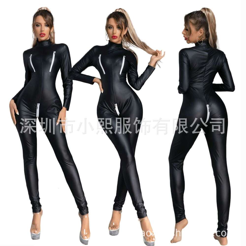 Spell Lingerie Porn Suits Sexy Lingerie Patent Bodysuit Leather Style Dance Cat Girl DS Game Costume Sexy Lingerie